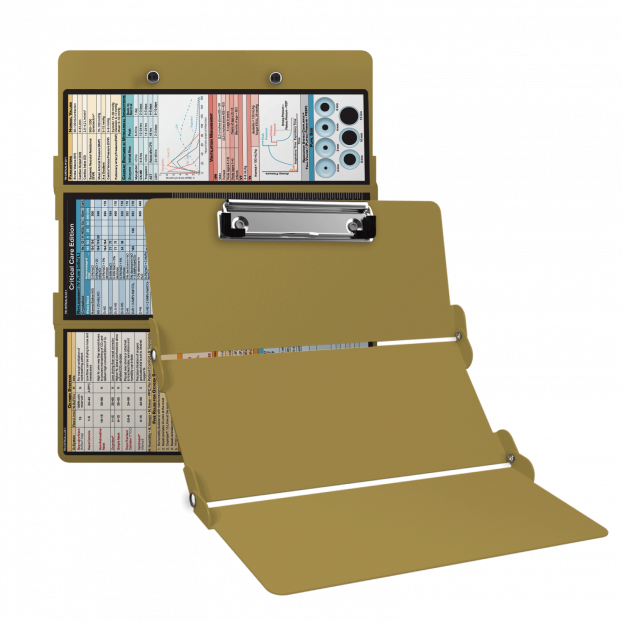 WhiteCoat Clipboard® Trifold - Tactical Brown Critical Care Edition